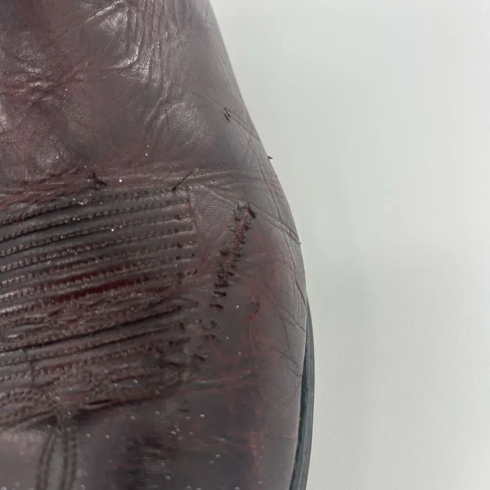 Vintage Tony Lama 0010 Leather Western Cowboy Boots Mens Size 10 Vibram Soles.